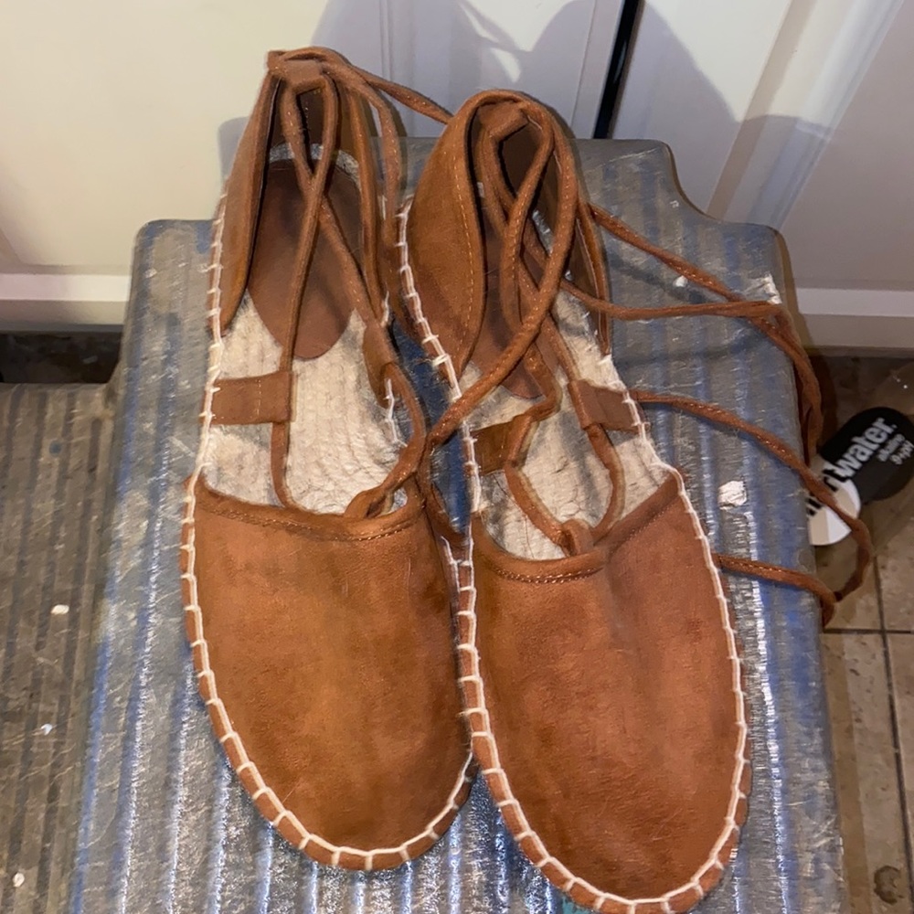 Brown tie up shoes!